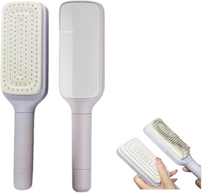 فرشاة شعر دوارة ذاتية التنظيف